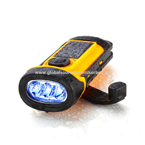 Buy Wholesale China Waterproof Solar Power Dynamo Emergency Solar Hand Crank  Portable Flashlight & Solar Hand Crank Flashlight at USD 4.5