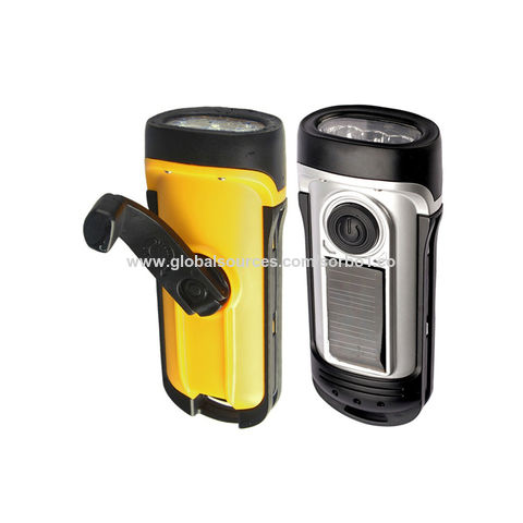 Hand Crank Solar Powered Flashlight, Emergency Rechargeable LED Flashlight, Survival  Flashlight, Quick Snap Carabiner Dynamo Flashlight Torch for Outdoor  Sports, Green