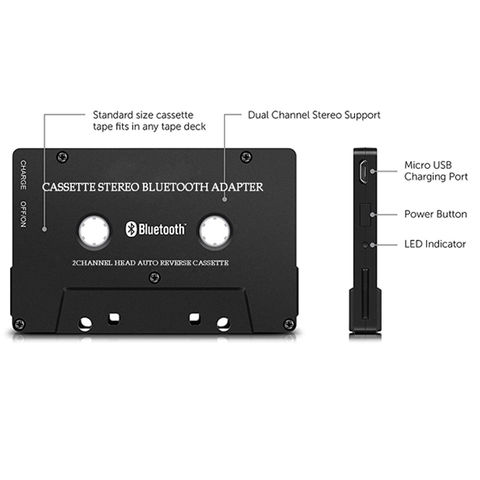 Acheter Adaptateur de Cassette sans fil Bluetooth 5.0 pour voiture, MP3,  mains libres, Aux, son stéréo, lecteur de Cassette