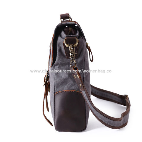 Satchel / waxed canvas messenger bag / cross body bag / Sling bag with  adjustable shoulderstrap UNIS