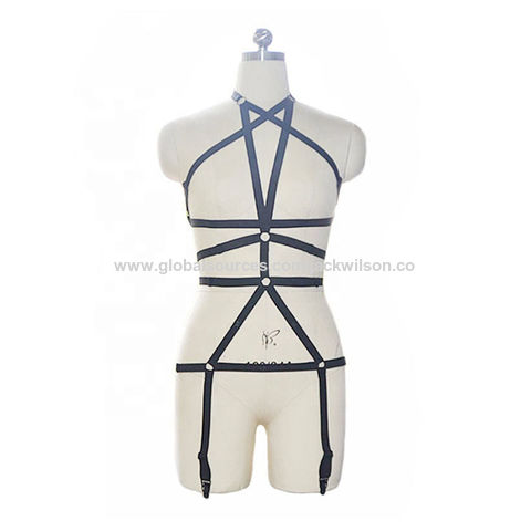 Sexy Lingerie Womens Strappy Cage Bra Hollow Out Harness Bras See Through  Elastic Cupless Cage Bras Bandage Sleepwear