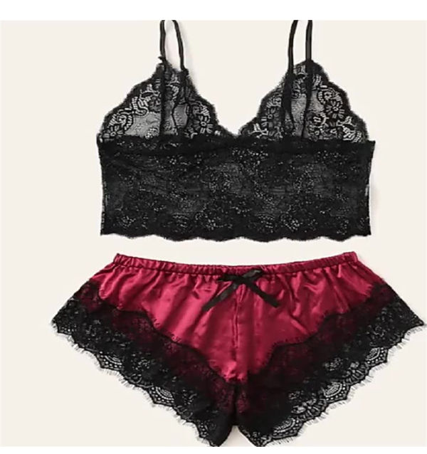 Plus-size Lingerie with Sexy nightdress made of flocked mesh with soft ...