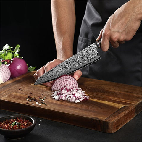Kiritsuke Chef's Knife 8 Inch Damascus Japanese VG10 Super Steel