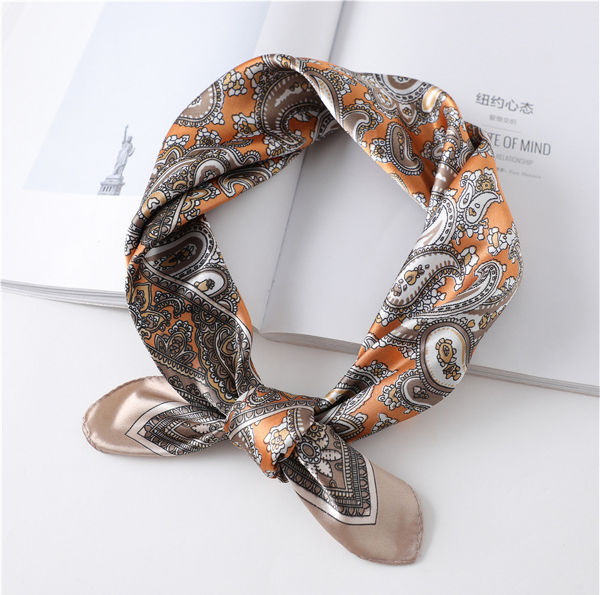 200 cm Long Plain Silk Scarf Multifunctional Hair Band Bag Satin