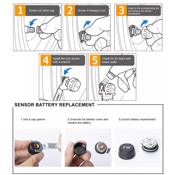 Motorcycle Tire Pressure Monitor System Moto TPMS Auto Bike Tyre