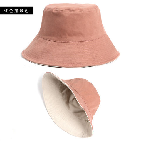 Large Brimmed Bucket Hat For Women Summer Double-Sided Hat Fashion Korea  Sun Hat