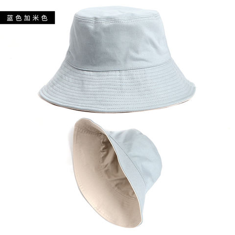 Large Brimmed Bucket Hat For Women Summer Double-Sided Hat Fashion Korea  Sun Hat