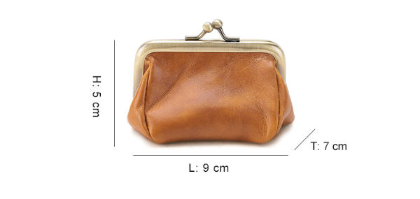Buy Wholesale China Leather Vintage Buckle Kiss Lock Coin Purse