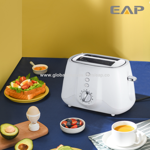 Torradeira elétrica de plástico de 2 fatias com design exclusivo, toque frio, para uso doméstico e comercial por atacado