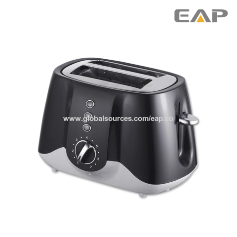 Torradeira elétrica de plástico de 2 fatias com design exclusivo, toque frio, para uso doméstico e comercial por atacado