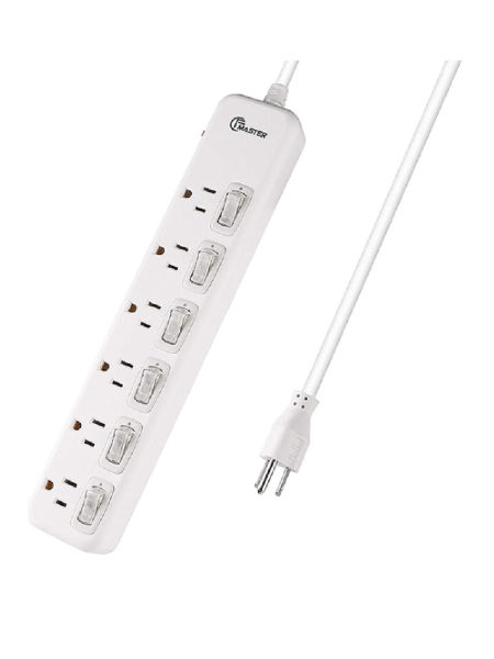 3 Outlet Surge Protector Power Strip with USB Charger Adapter 300J 1875W 2 PACK 