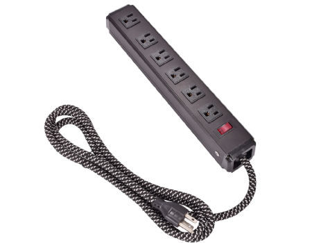 3 Outlet Surge Protector Power Strip with USB Charger Adapter 300J 1875W 2 PACK 