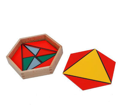 Montessori Educational Learning Wood Toy Constructive Triangles Matching 