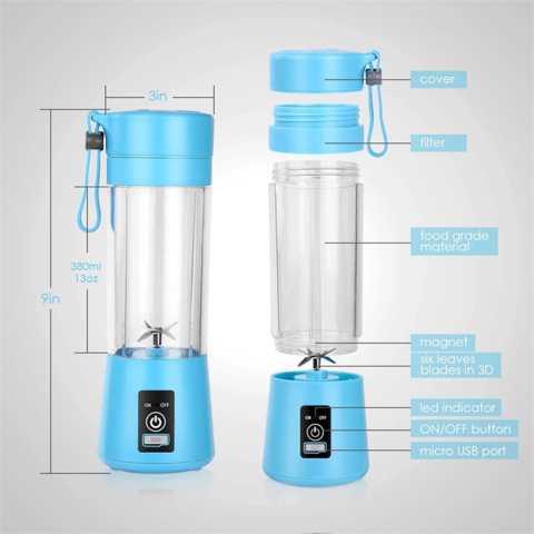 Juicer Electric Portable Shaker Mixer Hand Blender Blue Juicer Mixer  Grinder 200 Juicer