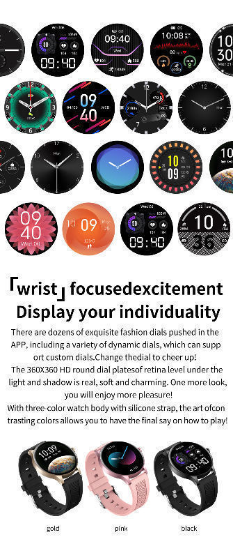 Full Touch Sport Smart Watch Vyrų Moterų Širdies ritmo Fitness Tracker Bluetooth skambučių laikrodžio rankinio laikrodžio tiekėjas