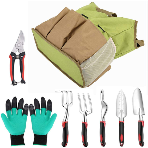 Picnic Time Garden Tote & Tools, Canvas Bag, Wood-Handled Trowels &  Cultivator