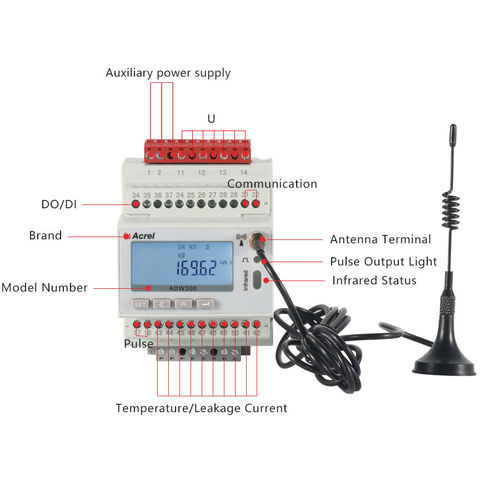 3 Phase 4 Fil Compteur d'énergie 220 / 380V 5-80A Consommation d'énergie  Kwh Meter Din Rail Installation Compteur d'énergie électrique numérique