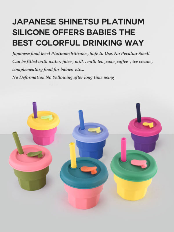 Buy Wholesale China Reusable Baby Silicone Straw Cup Toddler Infant  Training Cup Silicone Smoothie Cup With Straw & Baby Silicone Straw Cup at  USD 1.85