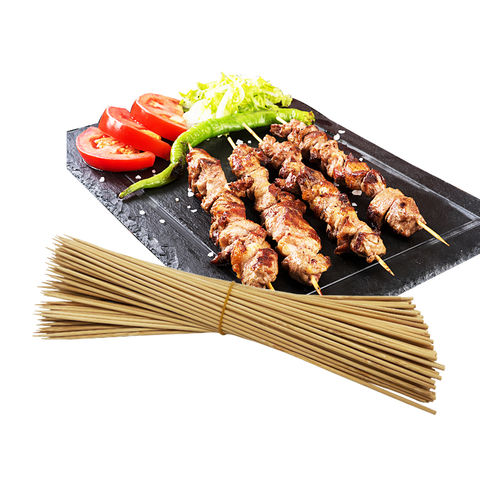 100 pique a brochette en bois bambou barbecue