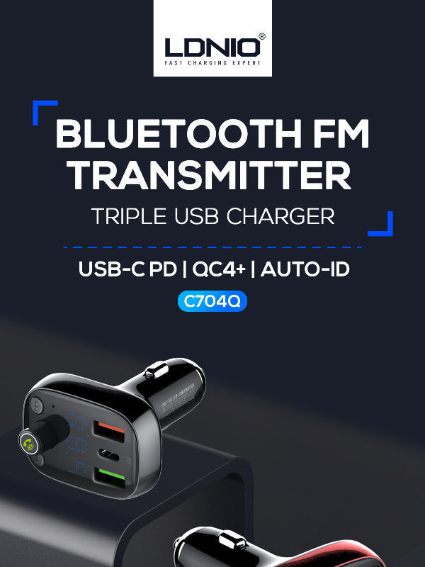 Compre Cargador De Coche Con Transmisor Fm Bluetooth 5,0 Con Usb Dual-c Pd  Qc4.0 C706q Ldnio y Cargador Transmisor Fm Coche de China por 4.3 USD