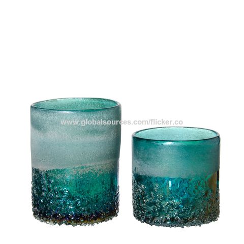 Wholesale Multi-size clear Matte Frosted Glass Candle jar with lid