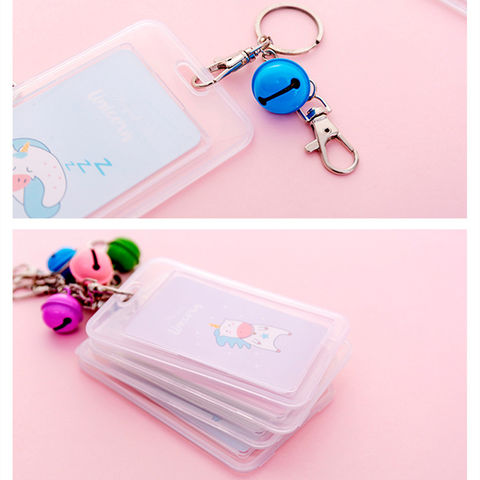 Acrylic Work Card Holder for Employees Staff with Keyring Bell Bus