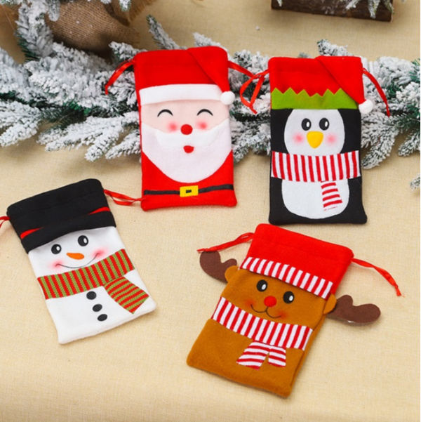 2020 NEW Red Christmas Santa Claus Party Gift Drawstring Packing Stocking Bags 