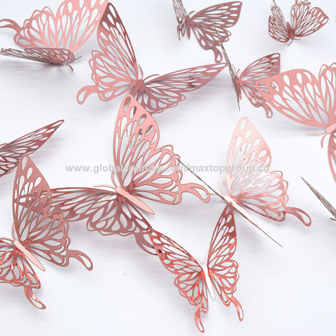 Butterfly Wall Decals, 24 Pcs 3D Butterfly Removable Mural Stickers Wa