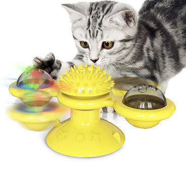 Cat Food Puzzle, Windmill Cat Toy, Turntable Food Dispenser
