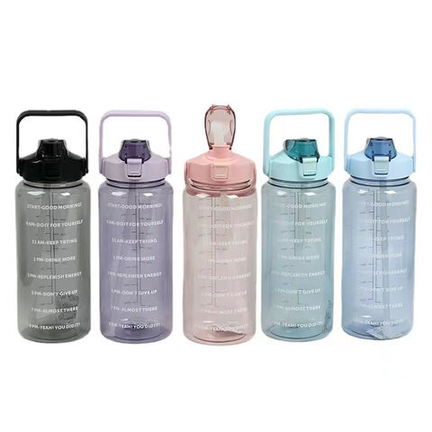 2L Large Capacity Sport Water Bottle Portable Cute Water Bottles For  Outdoor Indoor Gradient Frosted Dual
