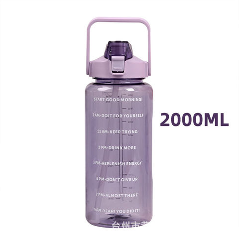 2000ml Large Capacity Plastic Straw Water Cup Sports Water Bottle High  Value Outdoor Camping Drinking Tools