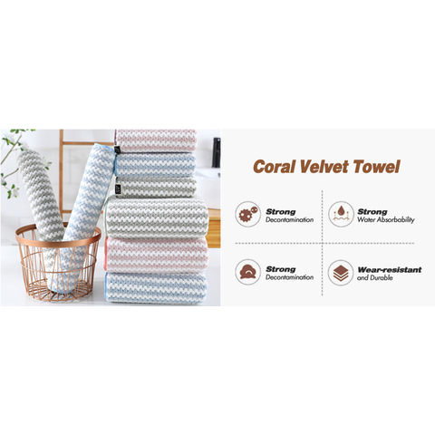 Knitted Warp Knitted Microfiber Absorbent Towel Fabric Coral Velvet - China  Coral Fleece and Absorbent Towel price
