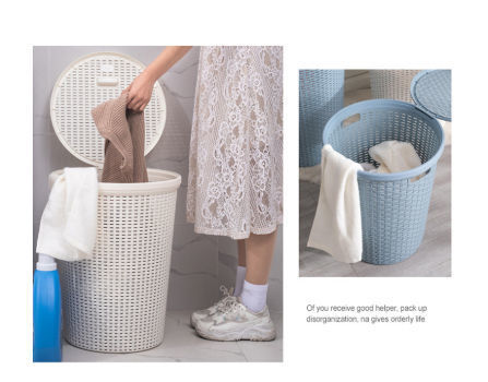 Buy Wholesale China Large Plastic Dirty Clothes Storage Basket With Cover  Bedroom Bathroom Laundry Baskets & Laundry Baskets at USD 3.9