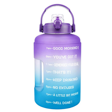 3.78L/ 1 Gallon Sports Leakproof Motivational Time Marker Water Bottle BPA  Free