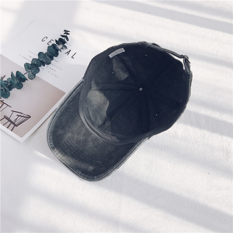 Q382 قبعة بيسبول للجنسين بتصميم ريترو عتيق من القطن قابلة للتعديل بإبزيم خلفي، قبعة أبي سادة بلون موحد مصبوغ