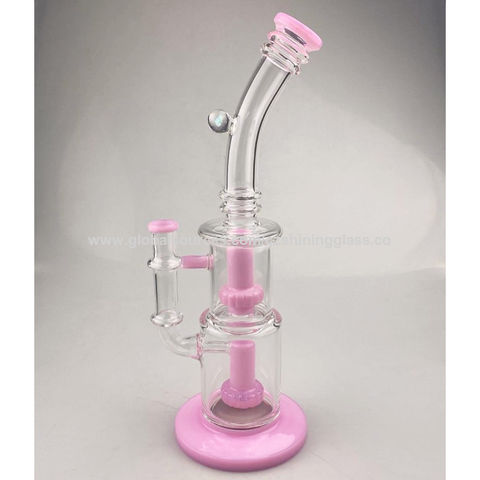 Glass Water Pipe for Smoking with Double Mushroom Showerhead