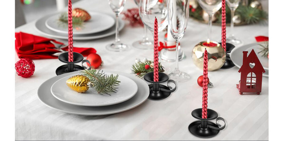 Simple Black Candlestick Holders Candlelight Stand for Party Wedding Christmas Table Home supplier