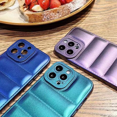 Puffer Telefon Fall Daunen jacke Großhandel Puffer Fall für iphone 13 Wasserdichte Leder hülle