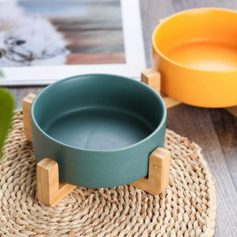 Elevated Cat Food Bowls, Ceramics Dog Cat Water Bowls Stand with No-Spill  Design,3 Adjustable