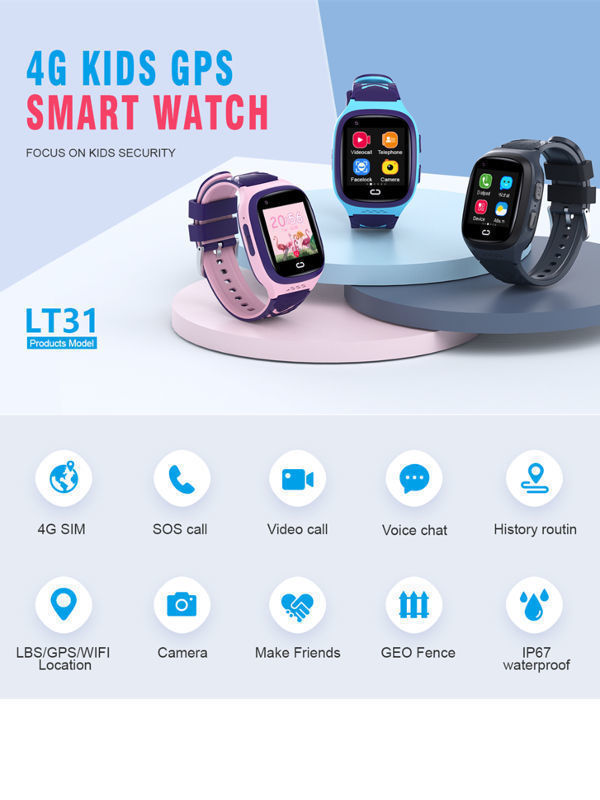 Comprar Reloj inteligente para niños LBS Tracker SOS teléfono cámara de voz  Chat niños juego de matemáticas linterna reloj inteligente para niños y  niñas