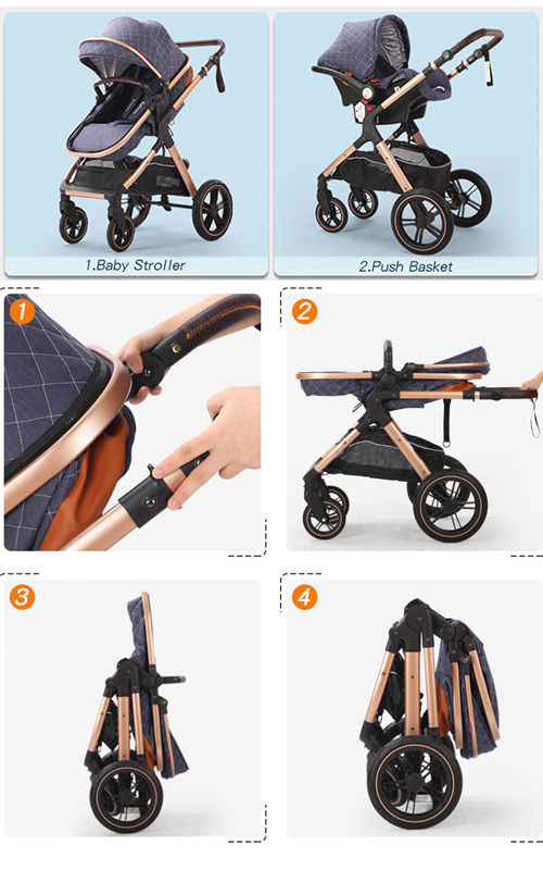 Easy Folding Portable Baby Stroller with Plate/Baby Carriages High View Baby  Stroller/5-Point Seat Belt Baby Trolley Can Lie - China Junior Baby Stroller  and Baby Stroller with Car Seat price