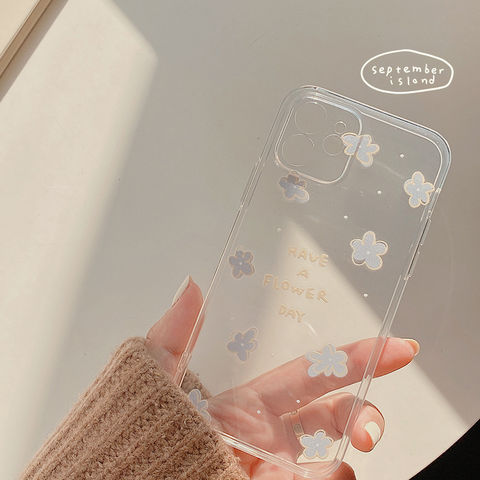 Dry Flower Transparent Phone Case for iPhone 11 12 13 14 Mini Pro