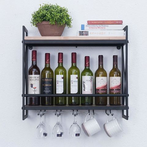 Estante colgante para copas de vino, soporte para copas de vino, soporte  creativo para copas de vino, estante de almacenamiento (tamaño 31.5 x 11.0
