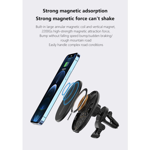 QI Schnelllade Magnet Handyhalterung Typ-C 15W Magsafe Magnetisches Kabelloses Autoladegerät Mag Safe