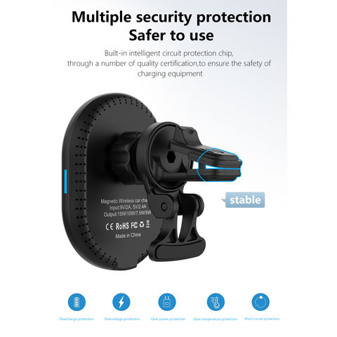 QI Schnelllade Magnet Handyhalterung Typ-C 15W Magsafe Magnetisches Kabelloses Autoladegerät Mag Safe