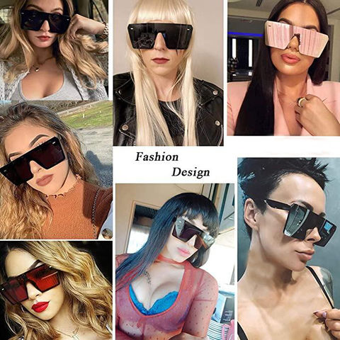 Hot Oversized Square Sunglasses Luxury Women Outdoor Shade Glasses UV400  Eyewear