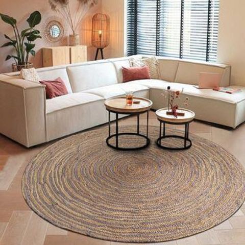 Japan Round Woven Rugs Handmade Rattan Carpet With Tassel For Bedroom  Living Room Home Decor Floor Mats Chic Room Door Mat - Carpet - AliExpress