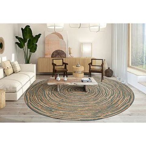Bohemian Cotton Braided Kilim Rug with Tassels Decorative Accent