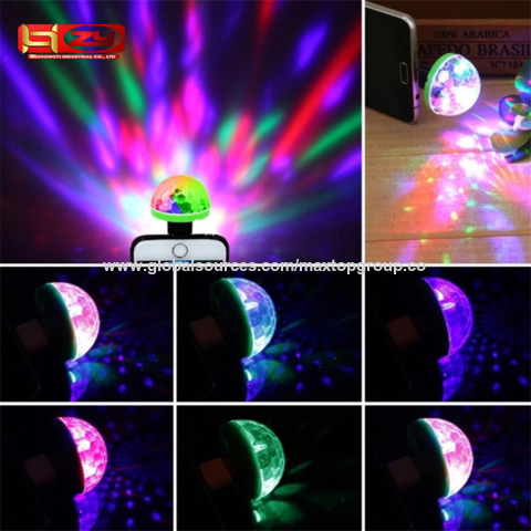 RGB USB Mini Disco Ball Lights Car Atmosphere Decor Lamp Light Auto  Accessories