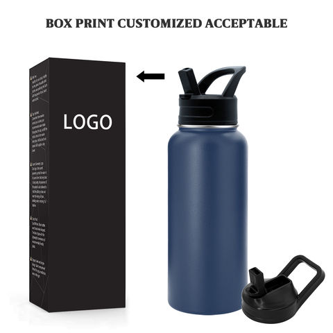 Bouteilles personnalisées promotionnelles, couvercle flexible, large ouverture, bouteilles d'eau de sport isothermes en acier inoxydable